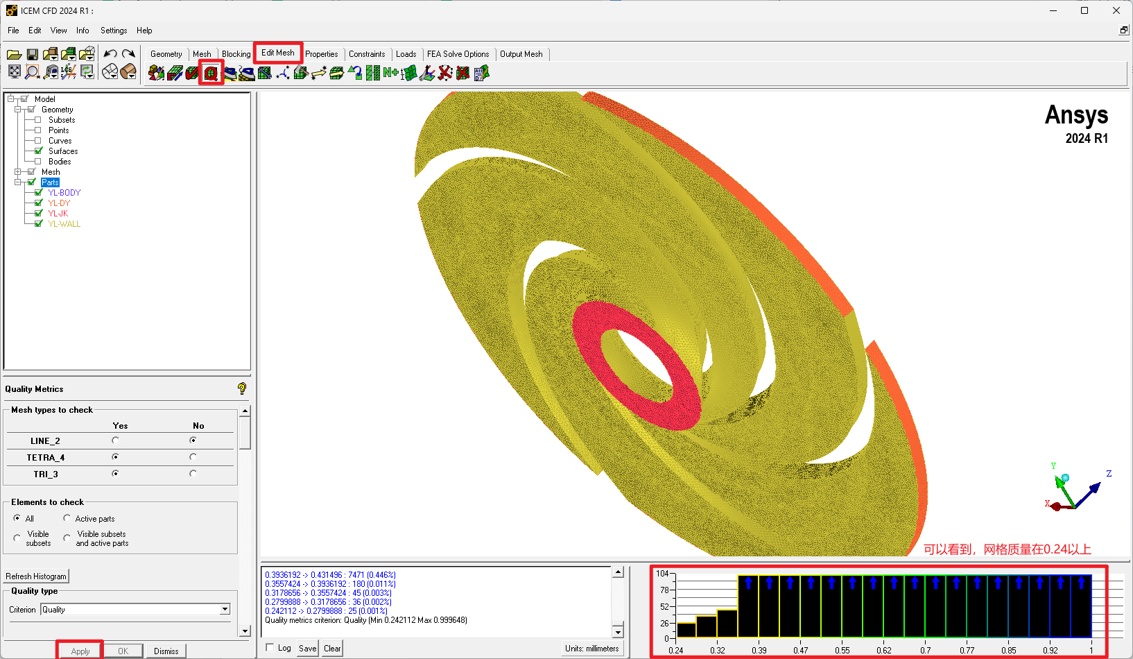 Check mesh quality