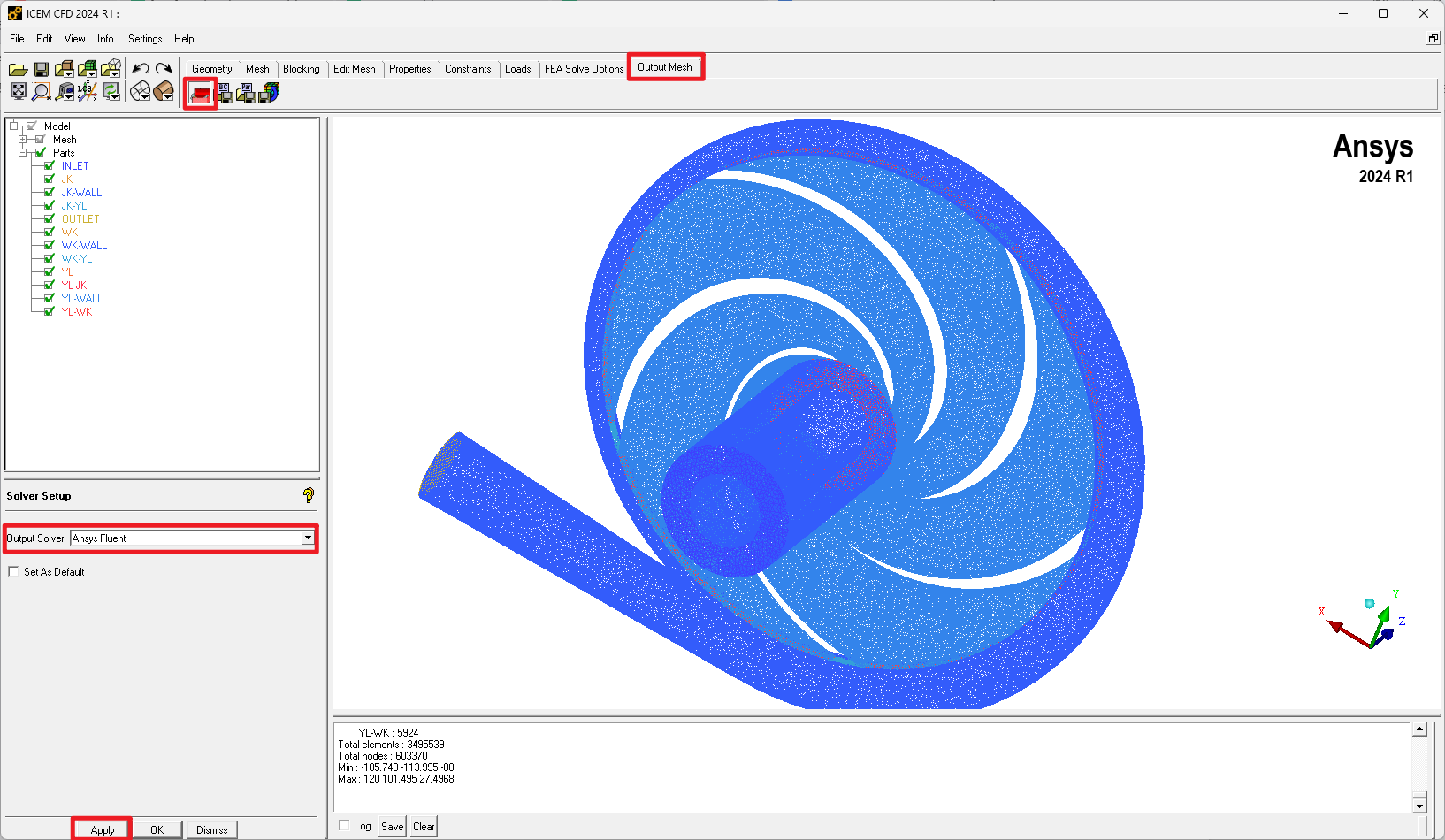 Select output solver