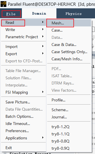 Import mesh file