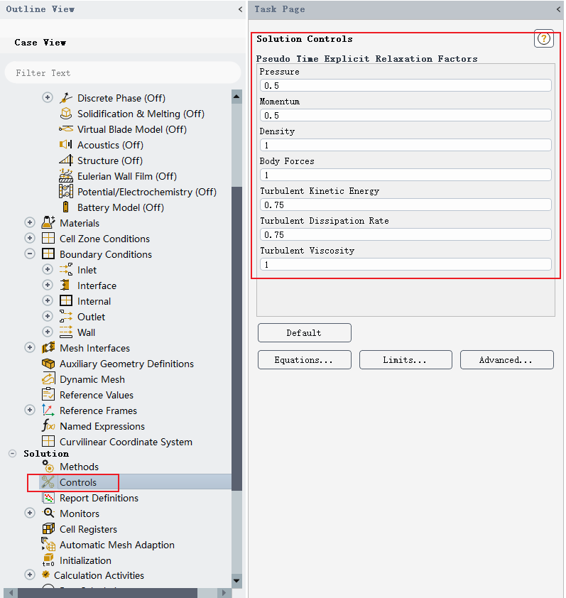 Set solution controls