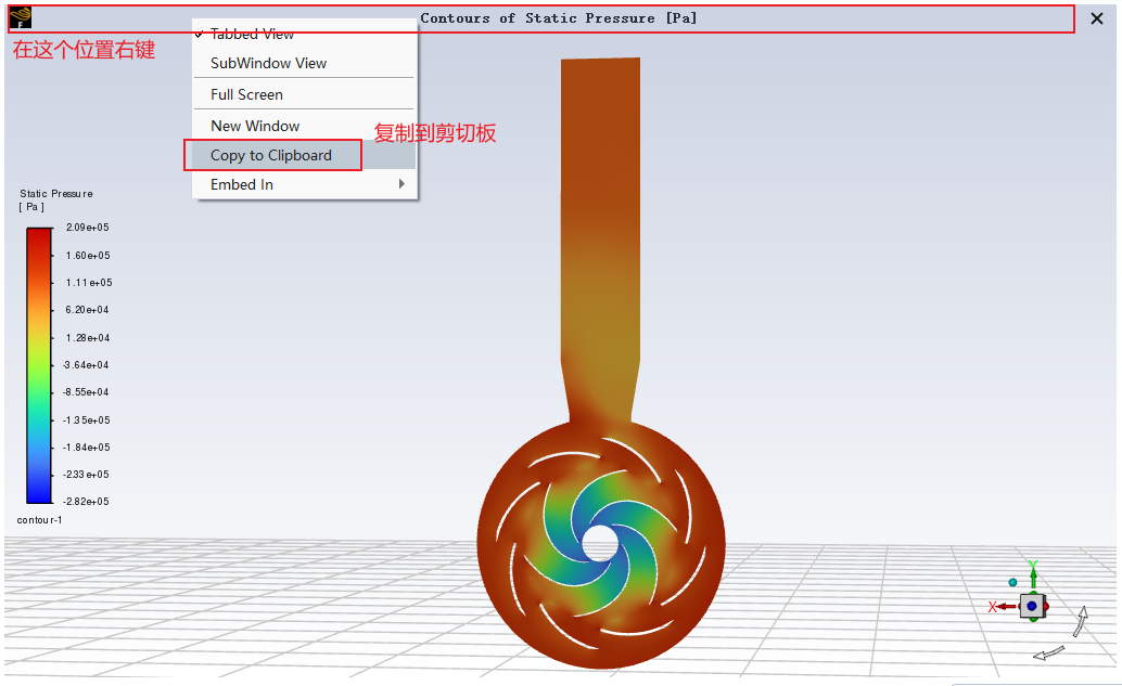 Export pressure contour