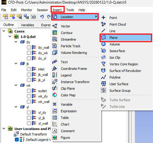 Create section plane 1